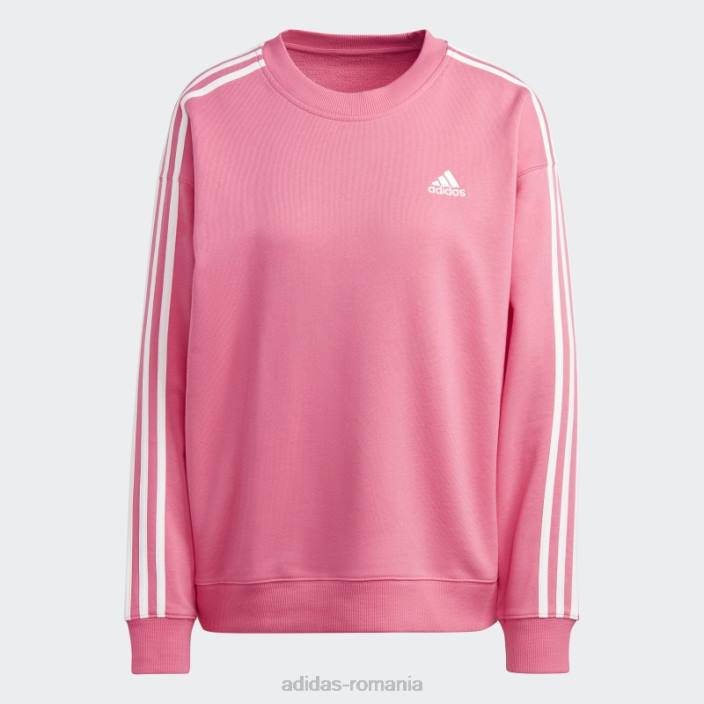 Adidas hanorac essentials cu 3 dungi magenta femei magenta/alb 2JBN9919