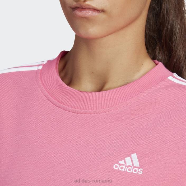 Adidas hanorac essentials cu 3 dungi magenta femei magenta/alb 2JBN9919
