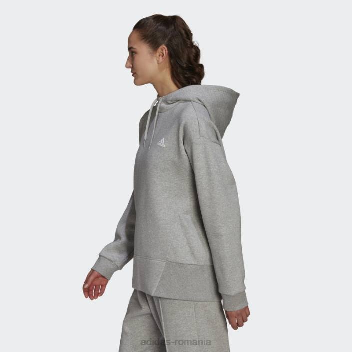 Adidas hanorac essentials studio fleece gri mediu adidas femei gri mediu/alb 2JBN10332