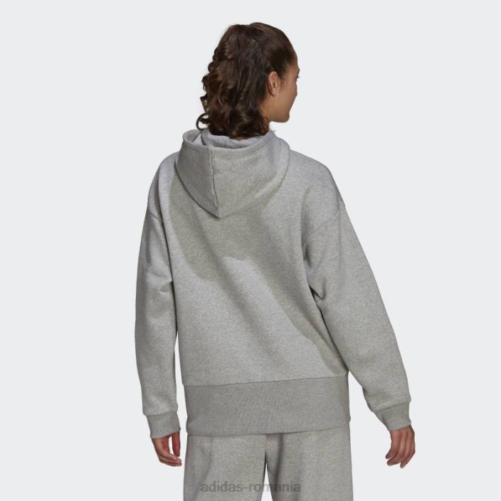 Adidas hanorac essentials studio fleece gri mediu adidas femei gri mediu/alb 2JBN10332