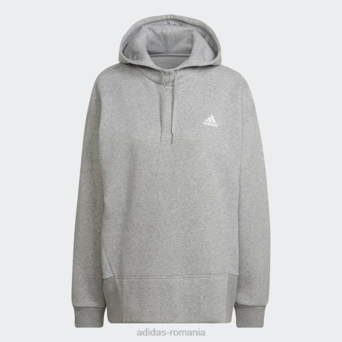 Adidas hanorac essentials studio fleece gri mediu adidas femei gri mediu/alb 2JBN10332