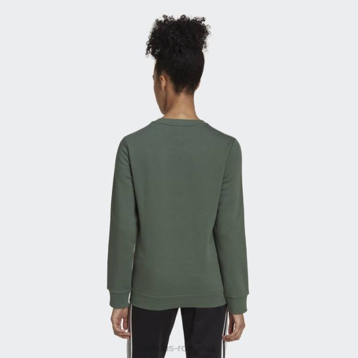 Adidas hanorac fleece cu 3 dungi green oxide femei oxid verde/alb 2JBN10285