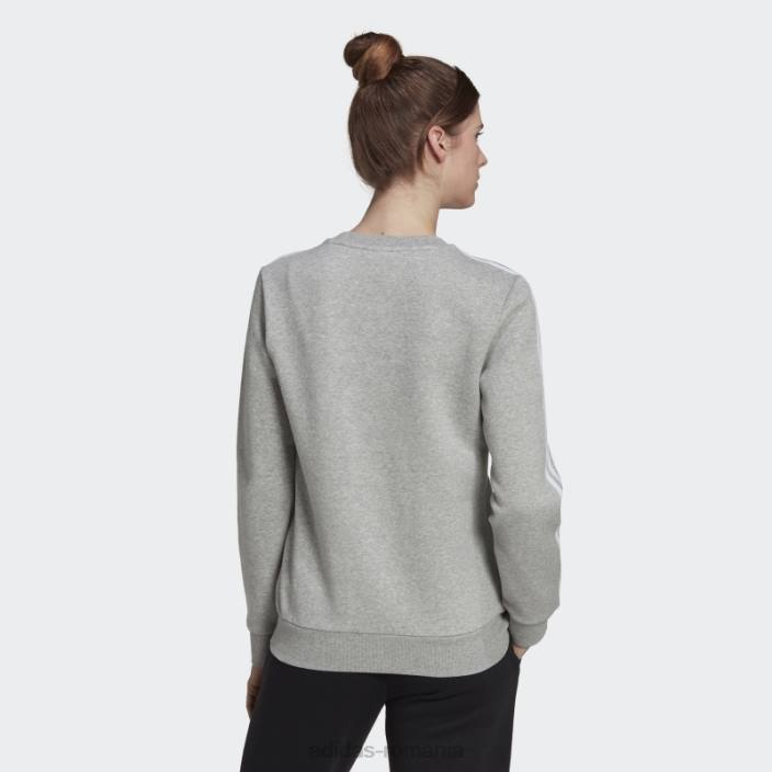 Adidas hanorac fleece cu 3 dungi gri mediu adidas femei gri mediu/alb 2JBN10452