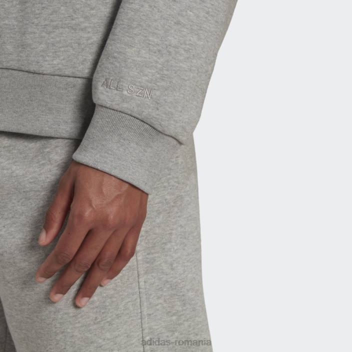 Adidas hanorac gri mediu all szn fleece femei gri mediu 2JBN16702