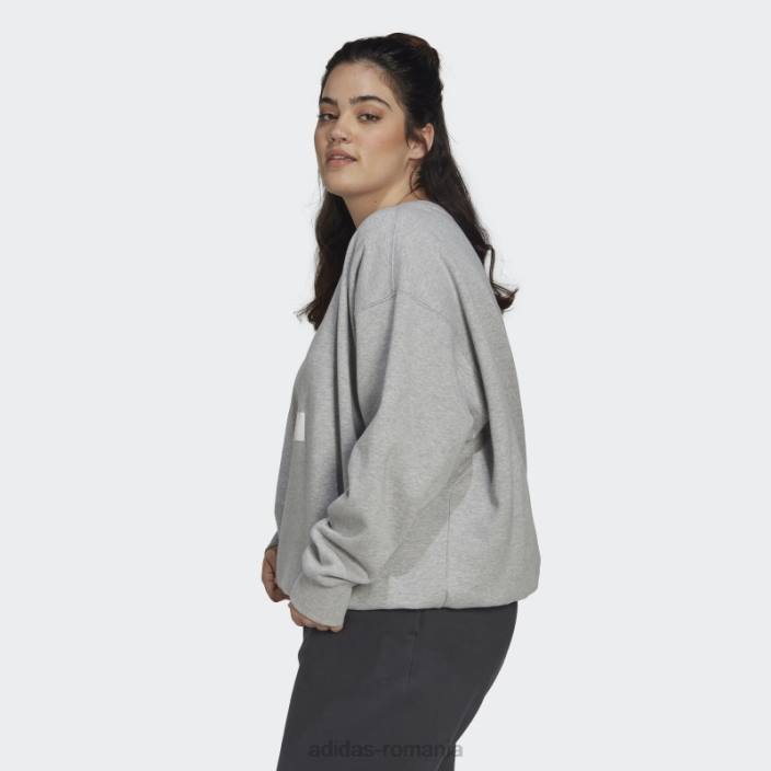 Adidas hanorac gri mediu (mărime plus) femei gri mediu 2JBN2536