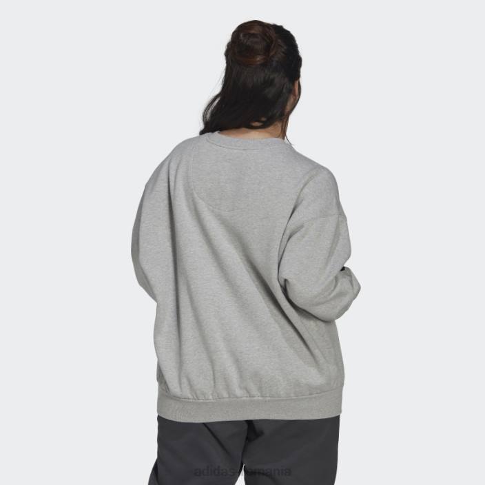 Adidas hanorac gri mediu (mărime plus) femei gri mediu 2JBN2536