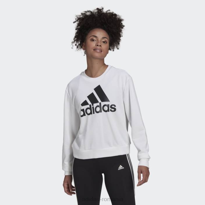 Adidas hanorac largi cu logo essentials alb femei alb negru 2JBN8984