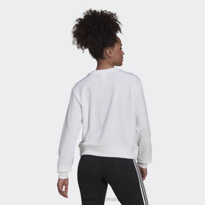 Adidas hanorac largi cu logo essentials alb femei alb negru 2JBN8984