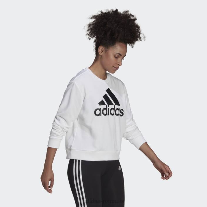 Adidas hanorac largi cu logo essentials alb femei alb negru 2JBN8984