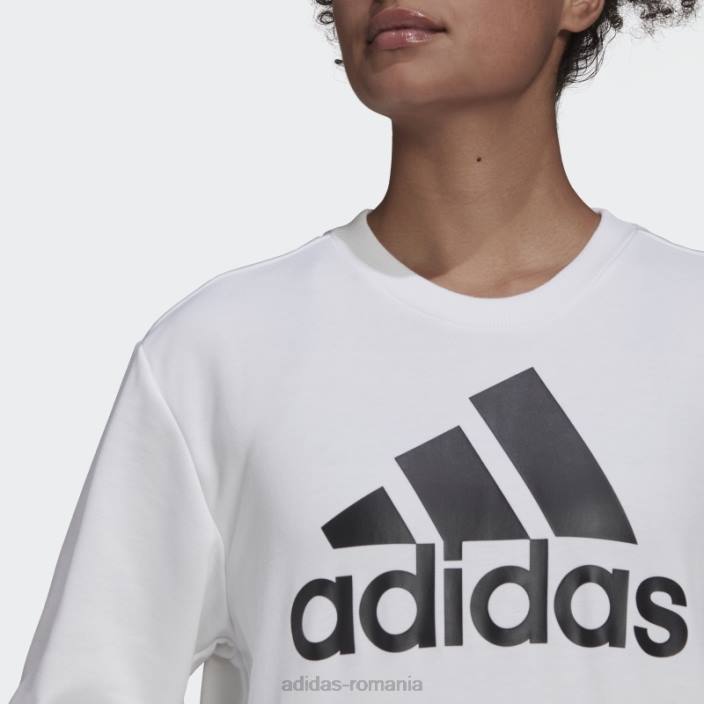 Adidas hanorac largi cu logo essentials alb femei alb negru 2JBN8984