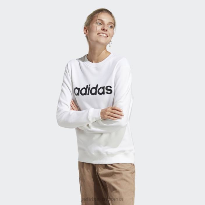 Adidas hanorac liniar French Terry alb essentials femei alb negru 2JBN16979