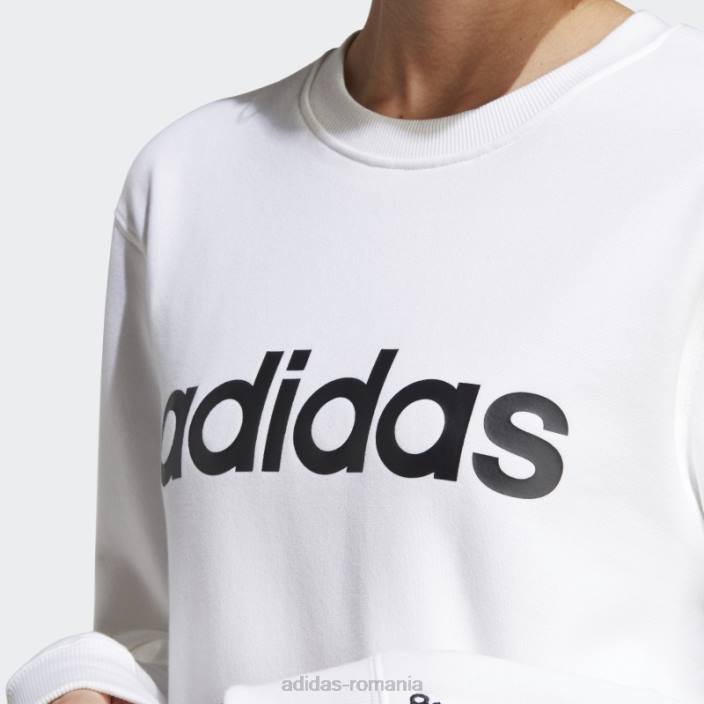 Adidas hanorac liniar French Terry alb essentials femei alb negru 2JBN16979