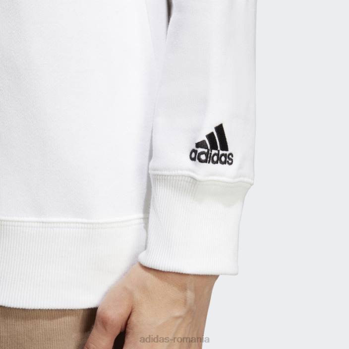 Adidas hanorac liniar French Terry alb essentials femei alb negru 2JBN16979