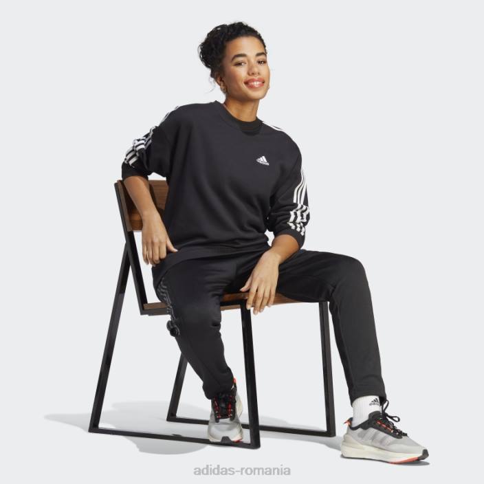 Adidas hanorac negru cu 3 dungi adidas femei alb negru 2JBN9504