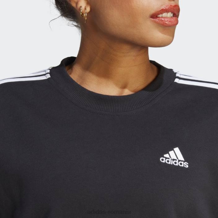 Adidas hanorac negru cu 3 dungi adidas femei alb negru 2JBN9504