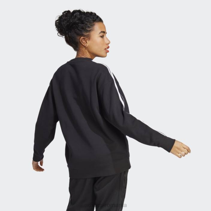 Adidas hanorac negru cu 3 dungi essentials femei alb negru 2JBN16388