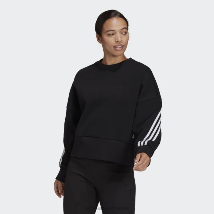 Adidas hanorac negru cu 3 dungi icoane viitoare femei negru 2JBN10309