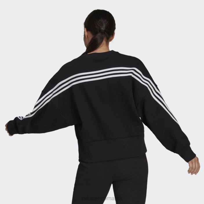 Adidas hanorac negru cu 3 dungi icoane viitoare femei negru 2JBN10309