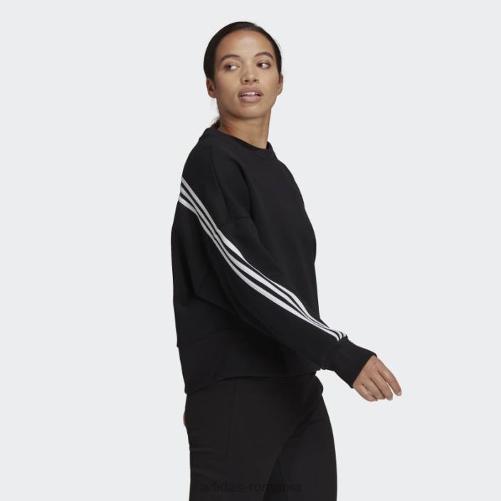 Adidas hanorac negru cu 3 dungi icoane viitoare femei negru 2JBN10309