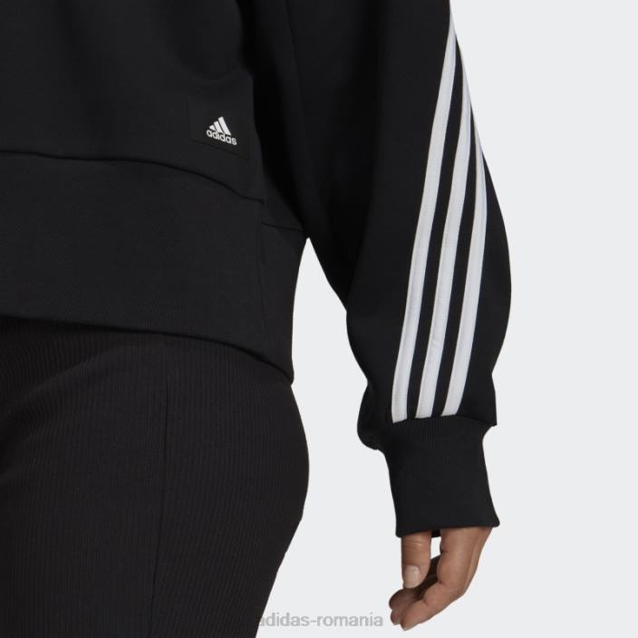 Adidas hanorac negru cu 3 dungi icoane viitoare femei negru 2JBN10309