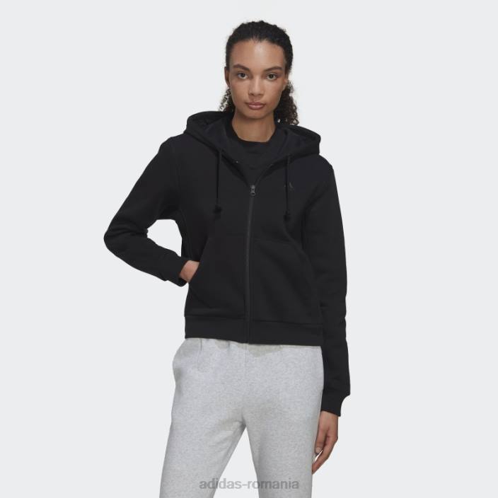Adidas hanorac negru cu fermoar din lână all szn femei negru 2JBN9676
