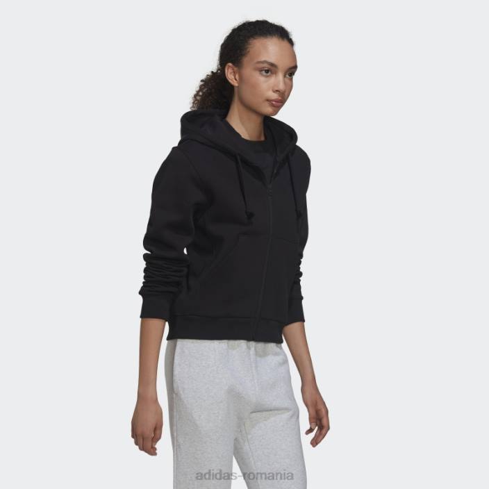 Adidas hanorac negru cu fermoar din lână all szn femei negru 2JBN9676