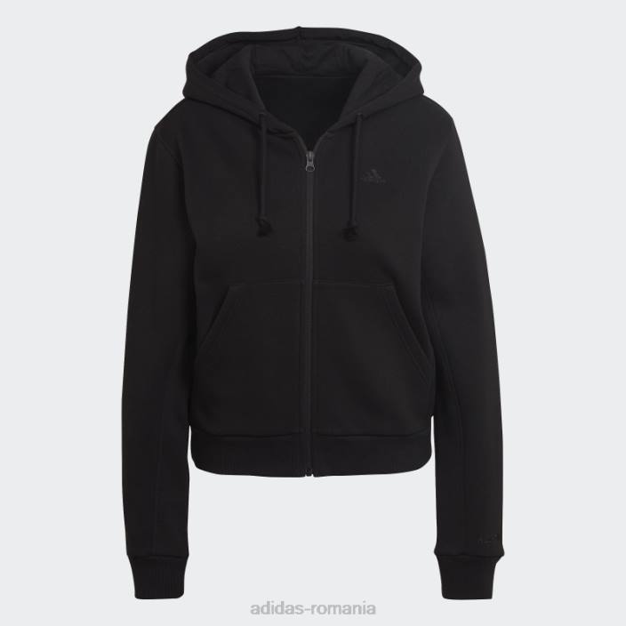 Adidas hanorac negru cu fermoar din lână all szn femei negru 2JBN9676