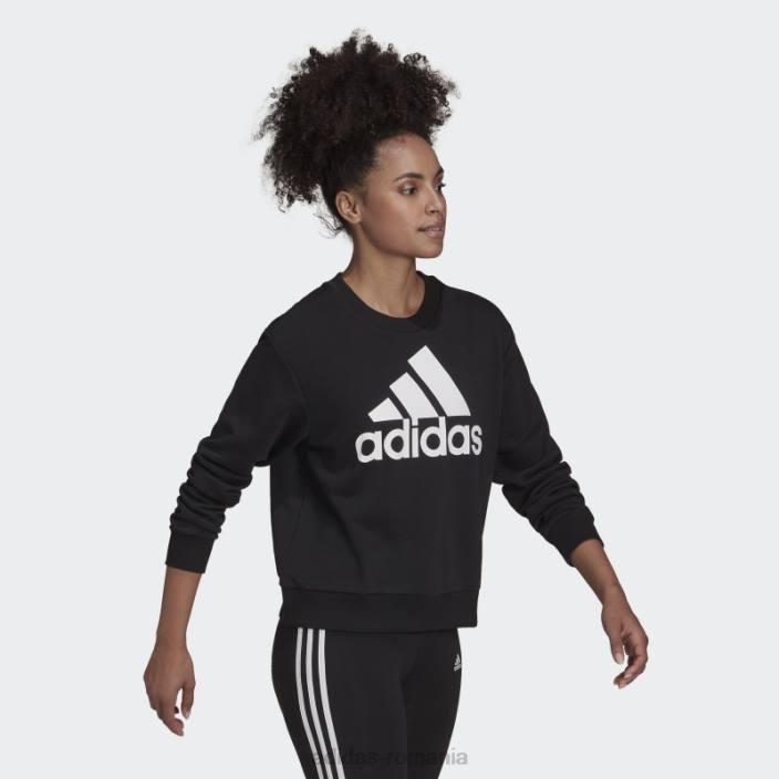 Adidas hanorac negru cu logo adidas femei alb negru 2JBN3759