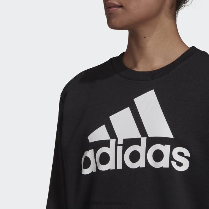 Adidas hanorac negru cu logo adidas femei alb negru 2JBN3759