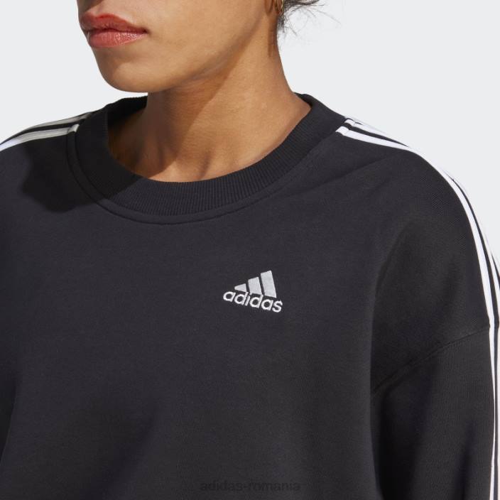 Adidas hanorac negru cu trei dungi adidas femei alb negru 2JBN16827