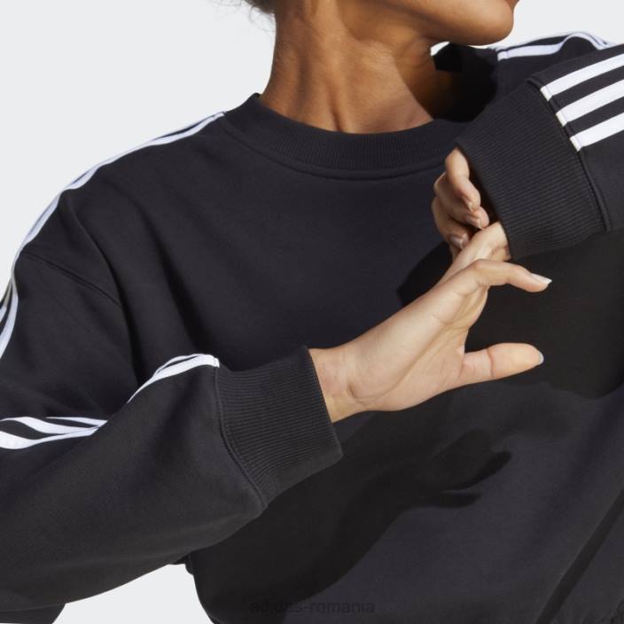 Adidas hanorac negru cu trei dungi adidas femei alb negru 2JBN16827