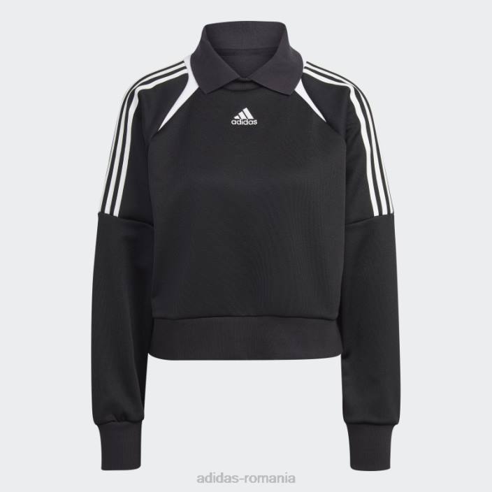 Adidas hanorac negru de pistă femei alb negru 2JBN8993