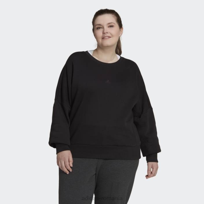 Adidas hanorac negru din fleece all szn (mărime plus) femei negru 2JBN9077