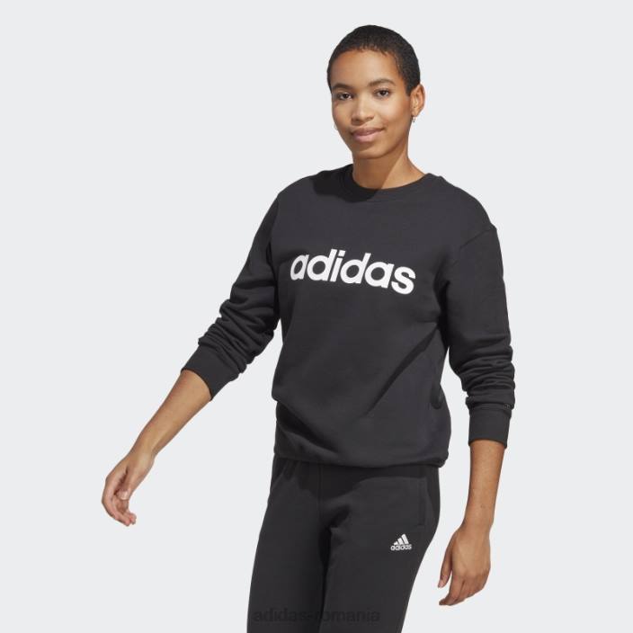 Adidas hanorac negru essentials linear french terry adidas femei alb negru 2JBN16635