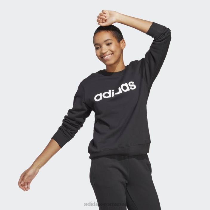 Adidas hanorac negru essentials linear french terry adidas femei alb negru 2JBN16635