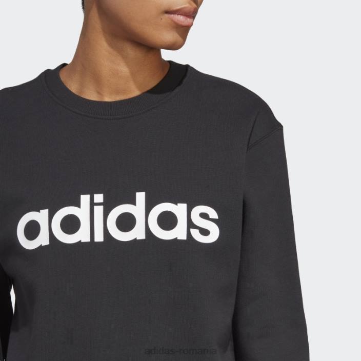 Adidas hanorac negru essentials linear french terry adidas femei alb negru 2JBN16635
