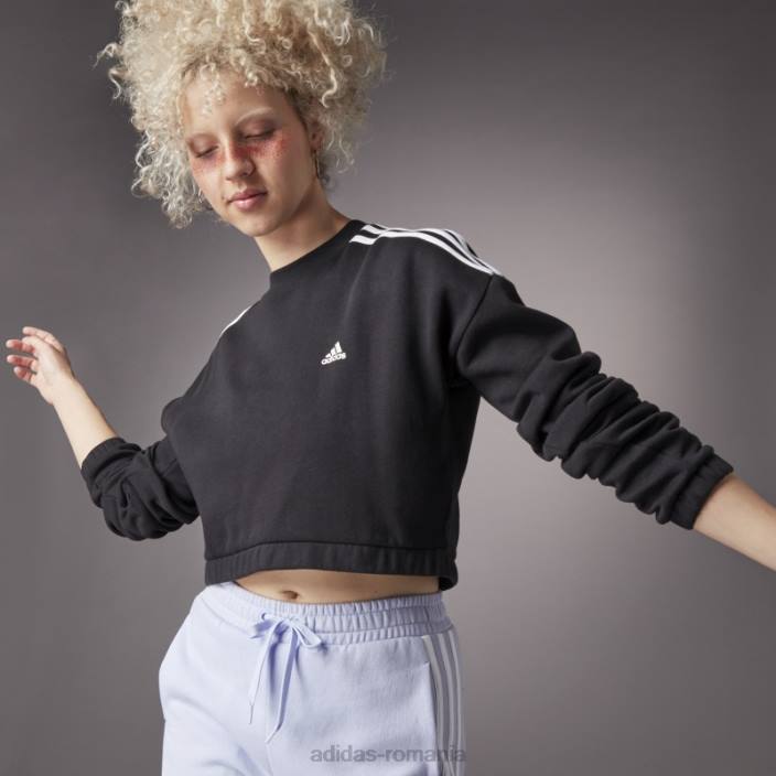 Adidas hanorac negru hyperglam crop crew femei negru 2JBN3028