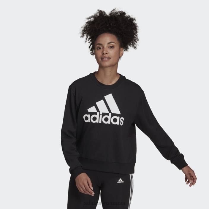 Adidas hanorac negru largi cu logo essentials femei alb negru 2JBN8878