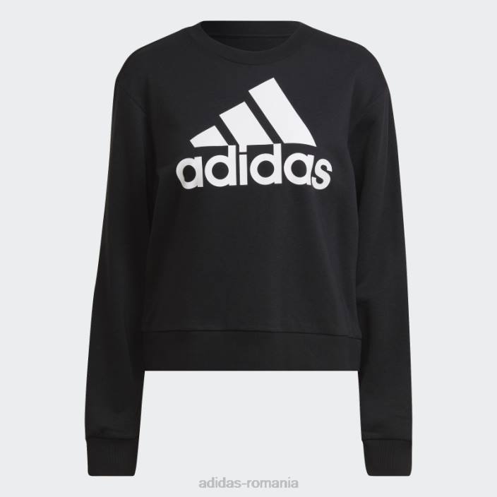 Adidas hanorac negru largi cu logo essentials femei alb negru 2JBN8878