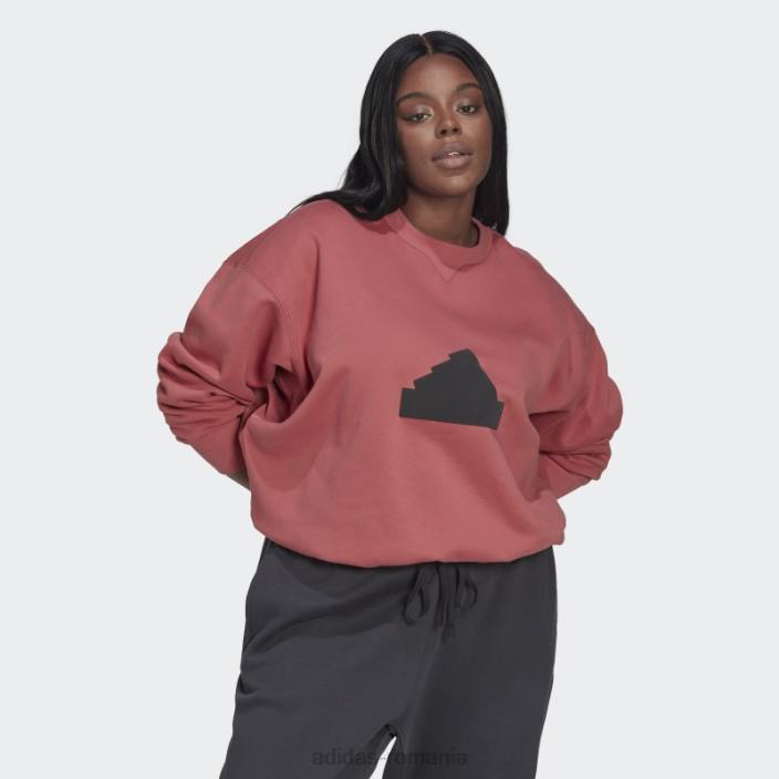Adidas hanorac roșu (plus mărime) femei roșu 2JBN2561