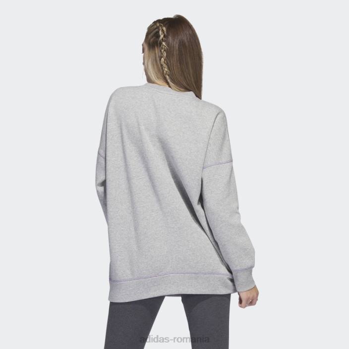 Adidas hanorac sport statement boyfriend crew gri mediu femei gri mediu 2JBN9385