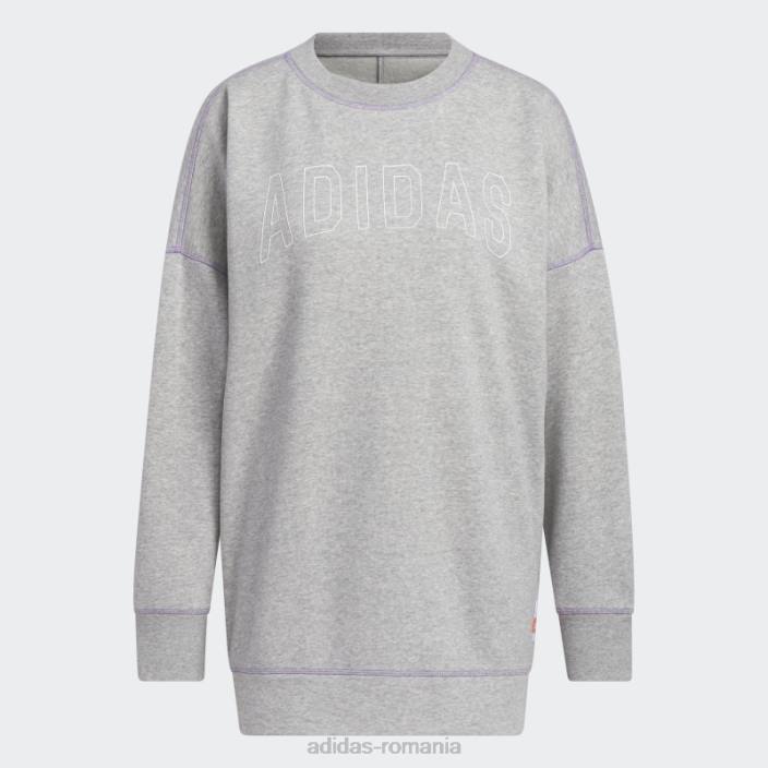 Adidas hanorac sport statement boyfriend crew gri mediu femei gri mediu 2JBN9385