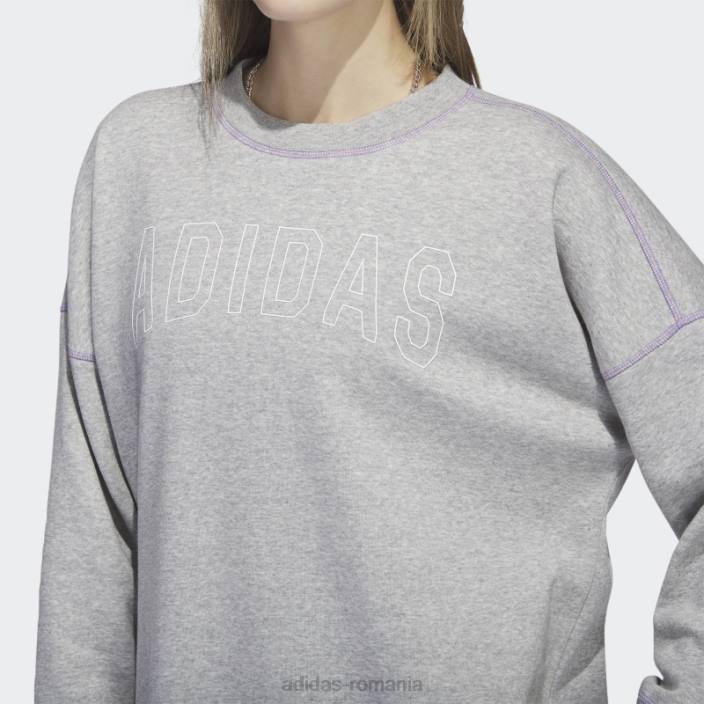 Adidas hanorac sport statement boyfriend crew gri mediu femei gri mediu 2JBN9385