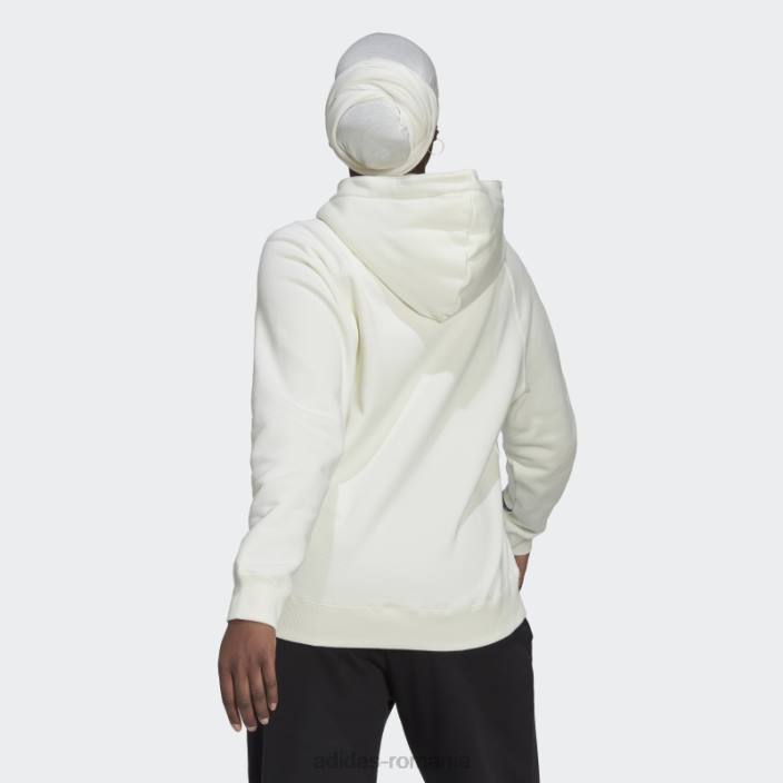 Adidas hanorac supradimensionat alb cu glugă femei alb 2JBN2522