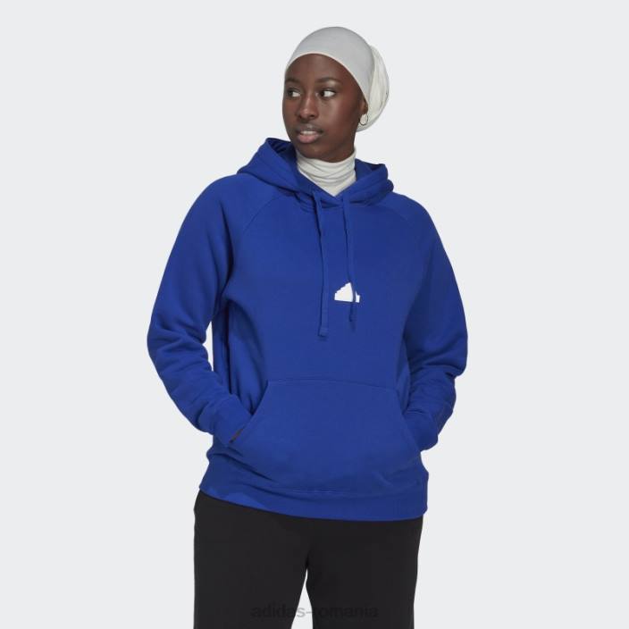 Adidas hanorac supradimensionat albastru cu glugă femei albastru 2JBN2459