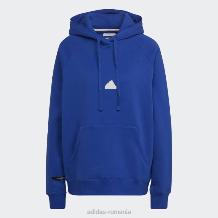 Adidas hanorac supradimensionat albastru cu glugă femei albastru 2JBN2459