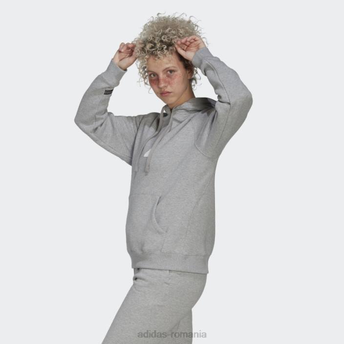 Adidas hanorac supradimensionat cu glugă gri mediu adidas femei gri mediu 2JBN2634