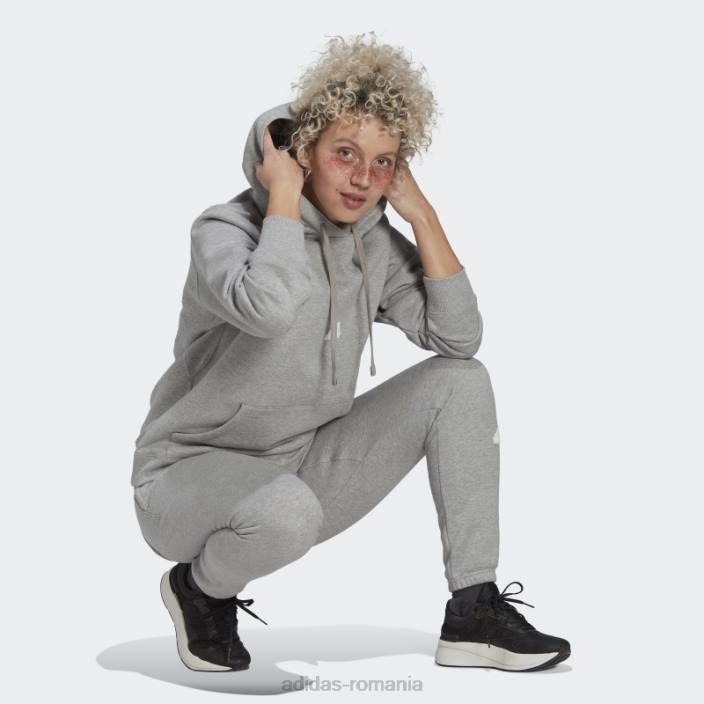Adidas hanorac supradimensionat cu glugă gri mediu adidas femei gri mediu 2JBN2634