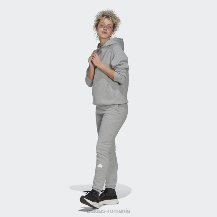 Adidas hanorac supradimensionat cu glugă gri mediu adidas femei gri mediu 2JBN2634