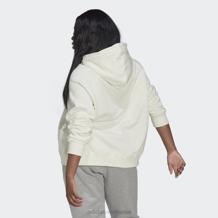 Adidas hanorac supradimensionat cu glugă (plus mărime) alb adidas femei alb 2JBN2592